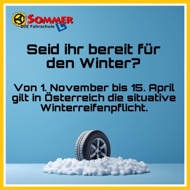 ❄️ Winterreifenpflicht in Österreich ❄️

Auch wenn die derzeitige Witterung mild ist, steht der Winter vor der Tür. Es ist daher höchste Zeit, euer Fahrzeug winterfit zu machen. Denn…

Von 1. November bis 15. April gilt wieder die situative Winterreifenpflicht. In diesem Zeitraum dürfen PKW, Klein-LKW und Mopedautos bei winterlichen Straßenverhältnissen wie Schneefahrbahn, Schneematsch oder Eis nur dann in Betrieb genommen werden, wenn an allen Rädern Winterreifen angebracht sind. 
Alternativ zu Winterreifen ist es zulässig, Schneeketten auf mind. zwei Antriebsrädern zu verwenden - jedoch nur, wenn die Fahrbahn mit einer zusammenhängenden oder nicht nennenswert unterbrochenen Schnee- oder Eisschicht bedeckt ist. 

Um euer Fahrzeug fit für den Winter zu machen, solltet ihr auch insbesondere die Batterie, den Kühler- und Scheibenfrostschutz, die Wischerblätter und die Beleuchtung überprüfen. #winter #winterreifen #winterreifenpflicht #reifenwechsel #winterfit #sicherimstraßenverkehr #sicherdurchdenwinter